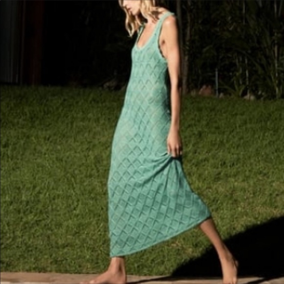 Zara | Dresses | Zara Womens Collection Sea Green Crochet Beach Maxi Dress  | Poshmark